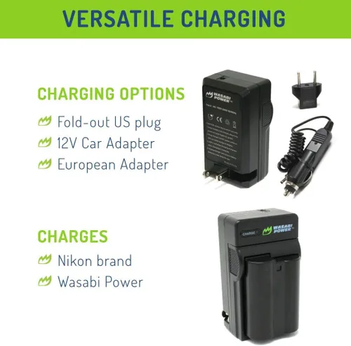 Miniatura 6 de Wasabi Power Batería (paquete de 2) y cargador para Nikon EN-EL15 y Nikon D500, D600, D610, D750, D780, D800, D800E, D810, D810A, D850, D7000