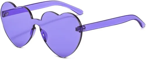 Love - Gafas de sol en forma de corazón para mujer, gafas de sol coloridas sin montura para fiesta
