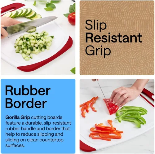 Miniatura 3 de La tabla para cortar original GORILLA GRIP (TM), antiderrapante, reversible para cortar y servir queso. Potente tecnología de agarre, sin BPA