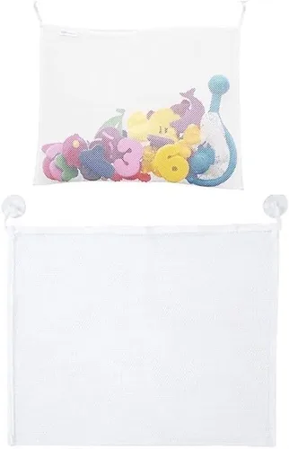 Miniatura 4 de Cesta de malla para niños, bañera de bebé, red de almacenamiento de juguetes, plegable, organizador de bolsa colgante para baño