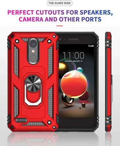 Miniatura 8 de Funda de grado militar para LG Aristo 3, Aristo 2 Aristo 2 Plus/Rebel 4 LTE/Phoenix 4/Zone 4, soporte de metal giratorio con soporte de soporte
