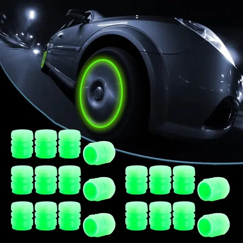 Miniatura 15 de 20 PIEZAS Tapas Fluorescentes para Vástago de Válvula de Neumático - Cubiertas Luminosas para Neumáticos de Vehículos Universales - Accesorios
