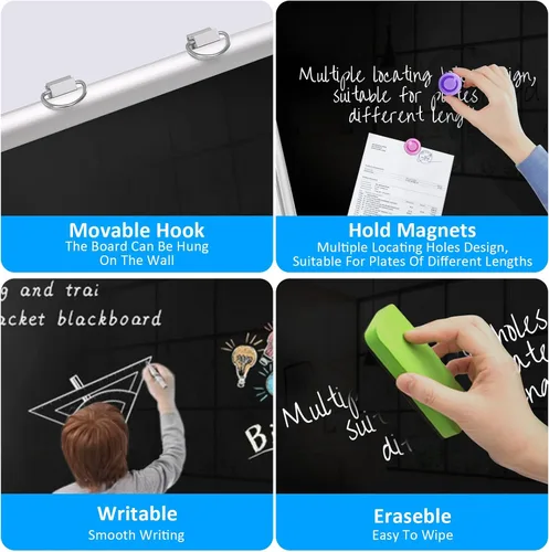 Miniatura 5 de A-Frame - Soporte plegable para pizarra blanca, altura y ancho ajustable, soporte móvil con ruedas, se adapta a vidrio, tiza, boletín, exhibición