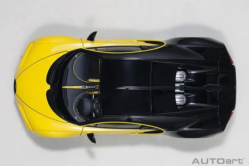 Miniatura 10 de Autoart Bugatti Chiron Jaune Molsheim Amarillo y Nocturne Negro Modelo 1/18