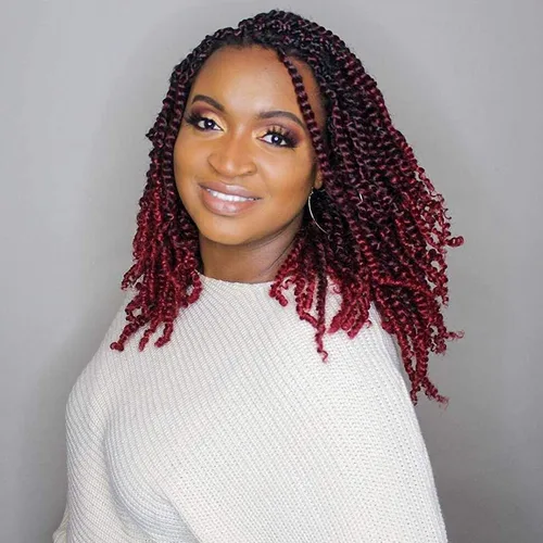 Miniatura 31 de 8 paquetes de extensiones de cabello sintético pretrenzado y prerrizado de ganchillo de 14 pulgadas, con rizos de pasión, para mujeres negras