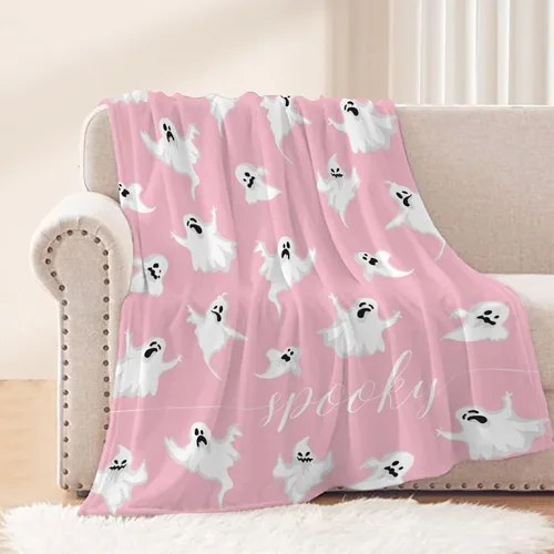 Miniatura 20 de Manta de Halloween – Manta pequeña de calavera vintage para niños y adultos, ligera, esponjosa, suave y acogedora manta de vellón para sofá, cama