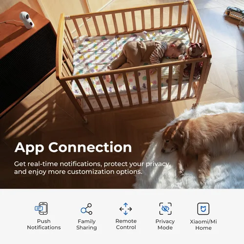 Miniatura 7 de IMILAB Cámara de seguridad 3K+3K para interiores, cámara de doble lente para mascotas/perro/bebé con aplicación Xiaomi Home, cámara de habitación