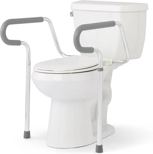 Medline 's Guardian barra de seguridad para inodoro con altura ajustable para seguridad en el baño seguridad, ayuda en el baño y barra de sujeción