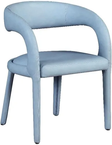 Miniatura 14 de Meridian Furniture 987Black-C Sylvester Collection Modern Silla de comedor tapizada de cuero vegano contemporáneo con respaldo redondeado, 23.5