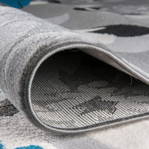 Miniatura 3 de Rugshop Alfombra moderna de diseño floral azul, elegante que no se desprende, 24 x 87 pulgadas para sala de estar, dormitorio, comedor, cocina