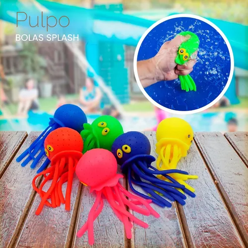 Miniatura 4 de Bolas de agua de pulpo, paquete de 6 juguetes de piscina para niños, sensoriales, absorbentes, bolas de agua, bomba, juguete de baño para niños