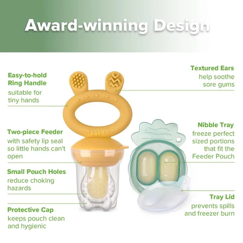 Miniatura 4 de Haakaa Comedero de alimentos para frutas y mini congelador, moldes para paletas de leche materna para alivio de enfriamiento del bebé, alimentador