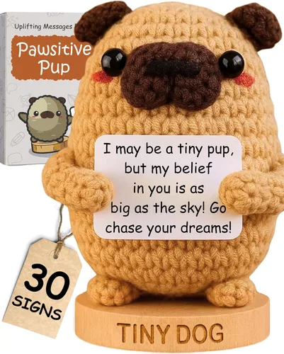 Miniatura 10 de Regalos de Star Wars Crochet positivo Baby Yoda hecho a mano con 30 afirmaciones divertidas Regalo para cumpleaños, graduación Regalo