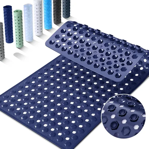 Miniatura 13 de Yimobra Tapete Cuadrado Antideslizante para Piso de Ducha, 21"x21" Tapete para Bañera Lavable a Máquina, Suave para los Pies, Tapete de Baño