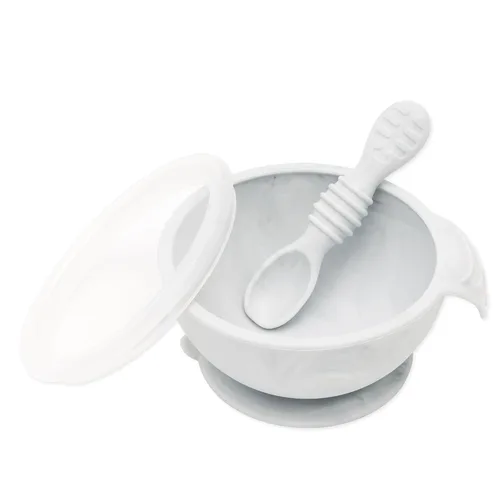 Miniatura 18 de Bumkins Tazón Disney Mickey Mouse, juego de alimentación de silicona con succión, incluye cuchara, elementos de entrenamiento para el destete guiado