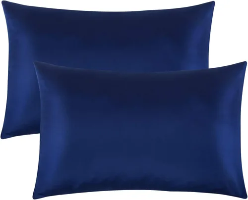 Miniatura 27 de FLXXIE Paquete de 2 fundas de almohada estándar de satén con cremallera para cabello y piel, sedosas y súper suaves (20 x 26 pulgadas), fundas