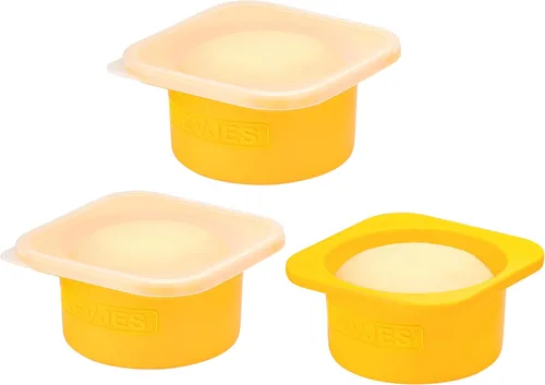 Miniatura 14 de Recipientes apilables de silicona para pruebas de masa de pizza artesanal con tapas, 5 paquetes-16.9 fl oz porción (amarillo)