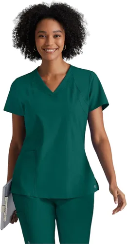 Camiseta BARCO ONE para mujer con 4 bolsillos, cuello en V, camiseta sanitaria elástica por los 4 lados