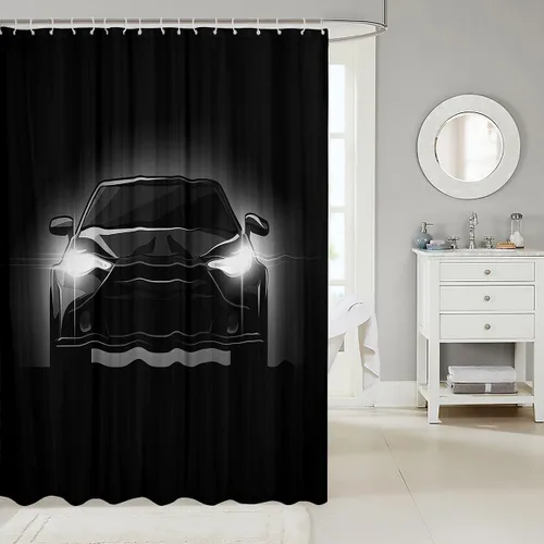 Miniatura 2 de Cortina de ducha de coche de carreras para niños, cortina de baño para niños y adolescentes, juegos de deportes extremos, cortina de ducha de coche