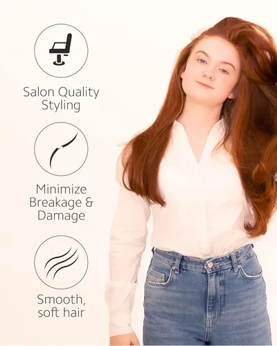 Miniatura 5 de Ibiza Hair Cepillo redondo de cerdas de jabalí (G3-2.165 in) Cerdas de nailon híbridas de jabalí y fibra de carbono con mango de corcho Ideal