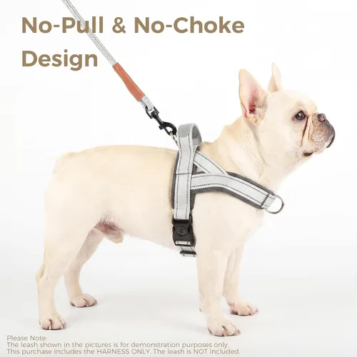 Miniatura 4 de Arnés sin tirones para perro, con asa, chaleco reflectante ajustable Corgi, arnés acolchado de malla de aire transpirable para mascotas con clip