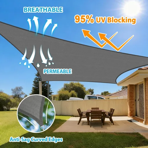 Miniatura 2 de Amagenix Toldo parasol rectangular de 07 x 12 pies, color gris oscuro, resistente, protección UV, transpirable, para patio, césped, jardín, uso al