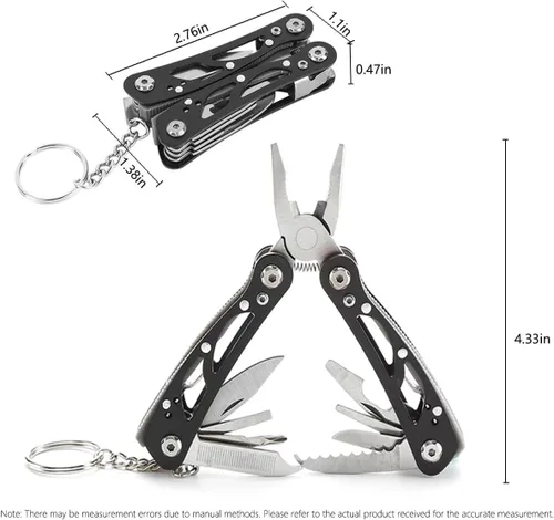 Miniatura 2 de Multiherramienta 13 en 1 de tamaño completo para bricolaje, hogar, jardín, aire libre y EDC, gris - Kit de herramientas versátil todo en uno