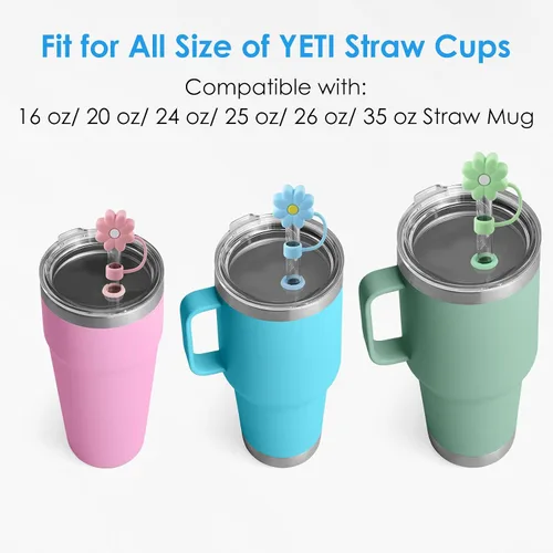 Miniatura 4 de ERKOON Juego de tapones de silicona para derrames – Compatible con vaso de paja YETI de 16 onzas, 20 onzas, 24 onzas, 25 onzas, 26 onzas, 35 onzas