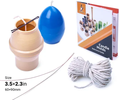 Miniatura 2 de Molde de vela en forma de huevo - Altura: 3.5 pulgadas, ancho: 2.3 pulgadas - 30 pies de mecha incluida como regalo - Moldes de vela de plástico