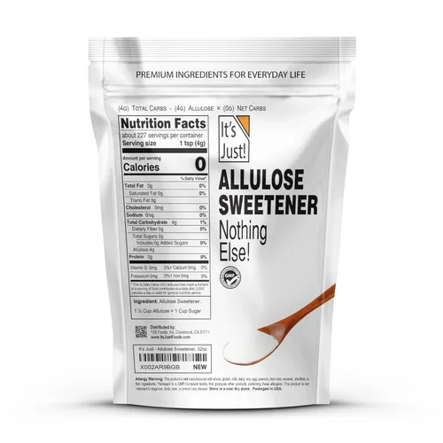 Miniatura 2 de It's Just - Alulosa, sustituto del azúcar, edulcorante apto para Keto, no glucémico, sin OMG (32 onzas)