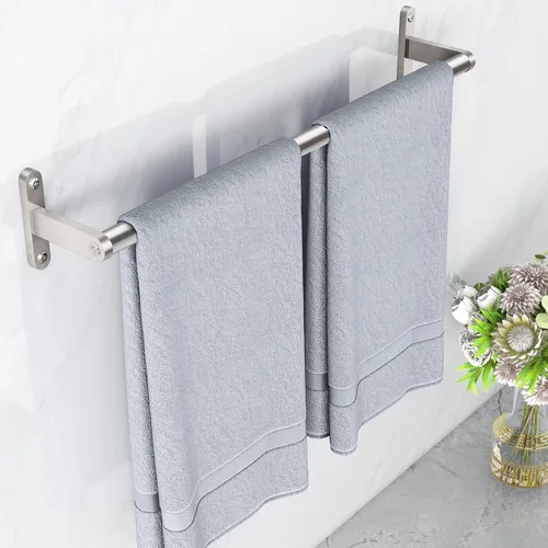 Miniatura 5 de KLJKPA Toallero de baño de 16 pulgadas, toallero para baño montado en la pared, moderno y resistente soporte para toallas de mano de acero Negro