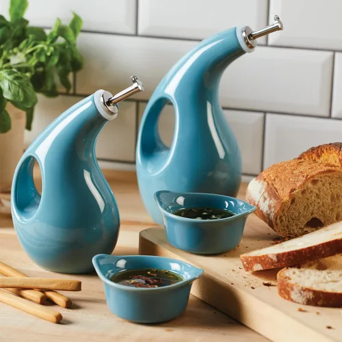 Miniatura 6 de Rachael Ray Serveware Ceramics AOVE y Ramekin - Juego de 4 piezas, color azul agave