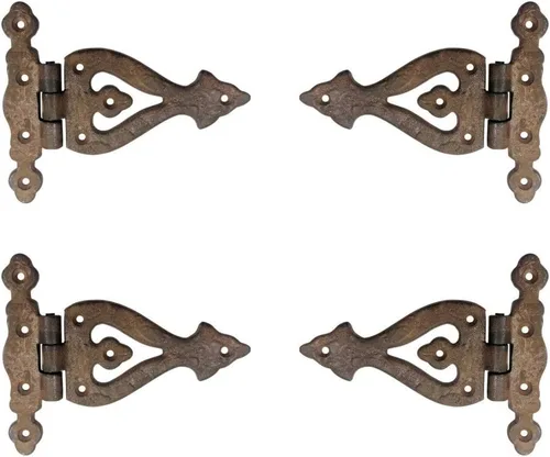 Miniatura 5 de Adonai Hardware Alleluia - Bisagras delanteras de hierro fundido antiguo (3.2 pulgadas x 10 unidades, negro mate) para puertas de granero, puertas