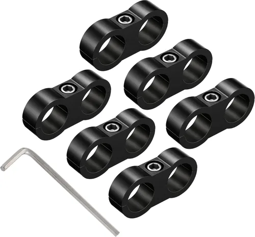 Miniatura 16 de EVIL ENERGY 4AN Abrazadera Separadora de Manguera, Abrazadera de Montaje de Línea de Combustible AN4 de Aluminio Negro 4PCS