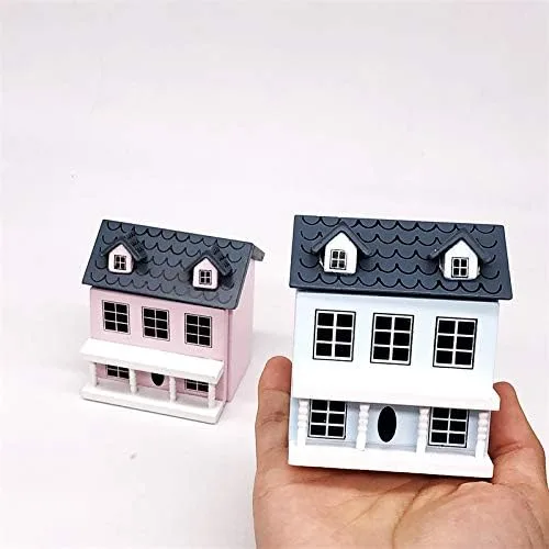 Miniatura 4 de Cutemini Cabaña en miniatura para casa de muñecas, accesorios para decoración de escritorio de 3 piezas