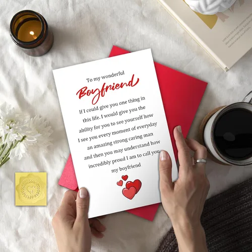 Miniatura 4 de TQDaiker Preciosa tarjeta del día de San Valentín para novio, dulce tarjeta de Vday para él, prometido, tarjeta de amor sincero para novio, To My