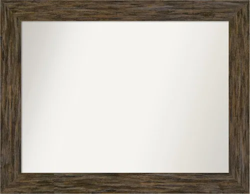 Miniatura 67 de Amanti Art Espejo personalizado, espejo de baño marrón Fencepost, espejo de pared o espejo de tocador de baño sobre el fregadero (27 x 27 pulgadas)