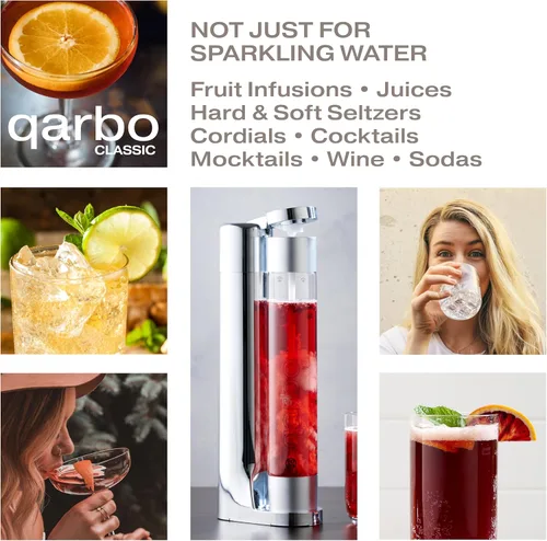 Miniatura 7 de Twenty39 qarbo Classic - Máquina para hacer agua con gas, carbonatador de bebidas de soda para el hogar, dispensador de seltzer y bebidas