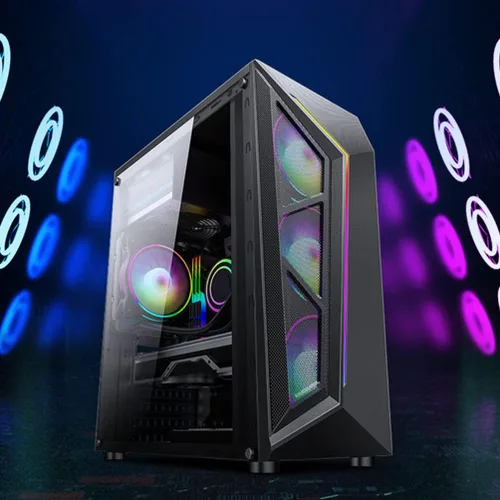 Miniatura 3 de SOLUSTRE ATX - Carcasa para computadora de escritorio con iluminación colorida
