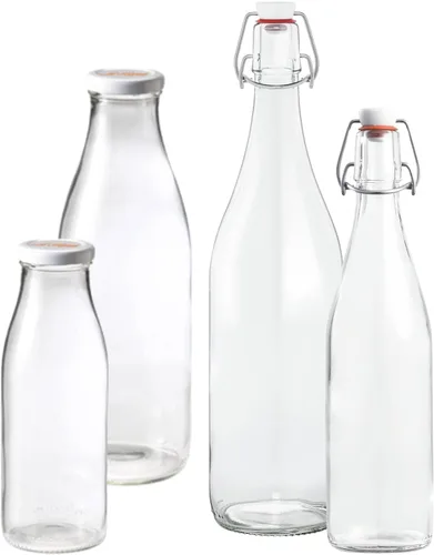 Miniatura 8 de Le Parfait Botellas francesas de vidrio con tapa abatible, 1 litro (32 onzas), paquete de 3 botellas herméticas a prueba de fugas para kombucha