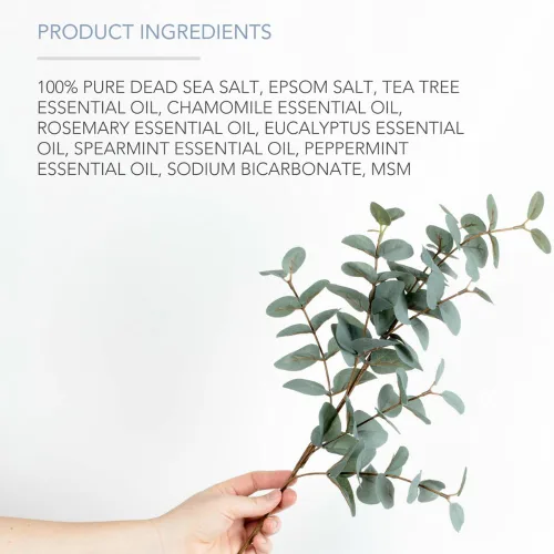Miniatura 3 de Pure Body Naturals Aceite de árbol de té para pies y baño con Epsom y sal del mar muerto, 20 onzas, mezcla terapéutica, alivio para músculos