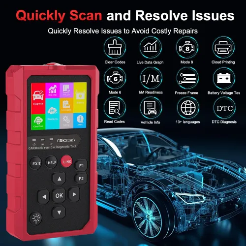 Miniatura 2 de Escáner Inalámbrico obd2 de Diagnóstico, Escáner Bluetooth OBD2 para Android e iPhone, Lector de Códigos del Motor con Datos en Vivo, Preparación