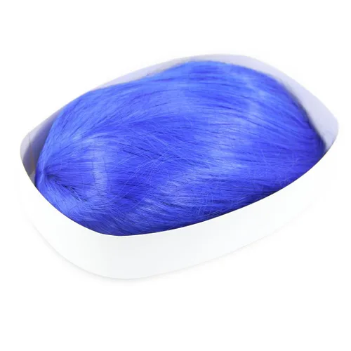 Miniatura 2 de EmaxDesign Pelucas de 28 pulgadas ondulado rizado Cosplay peluca con gorra de peluca y peine (azul oscuro)