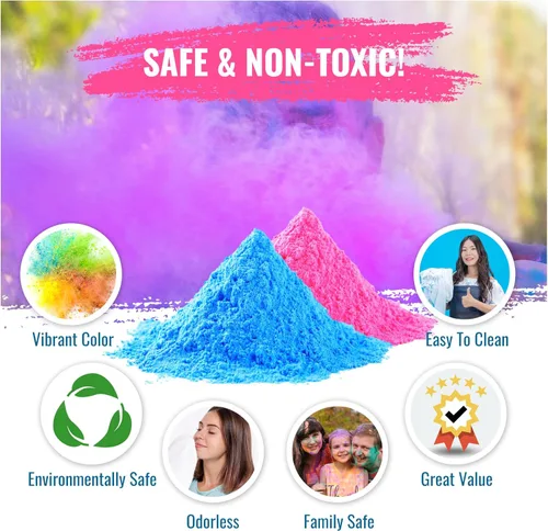 Miniatura 3 de Color Blaze Polvo de revelación de género para bebé, 1 libra de color azul y 1 libra de color rosa, para niños o niñas, para el desgaste del Azul