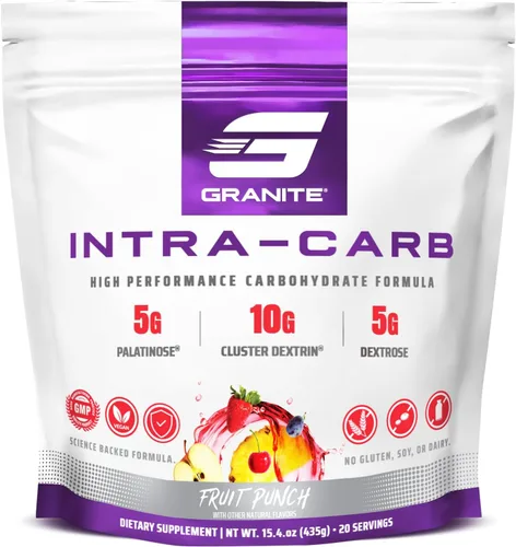 Miniatura 8 de Granite Intra Carb Powder, sin sabor, mezcla de carbohidratos de alto rendimiento con dextrina en racimo, palatinosa y dextrosa, apoya la energía