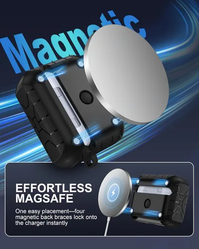 Miniatura 6 de Lerobo Funda para AirPods Pro 2, Compatible con Apple Airpod Pro Case de 2ª/1ª Generación con Soporte para Teléfono, Bloqueo Magnético y Kit