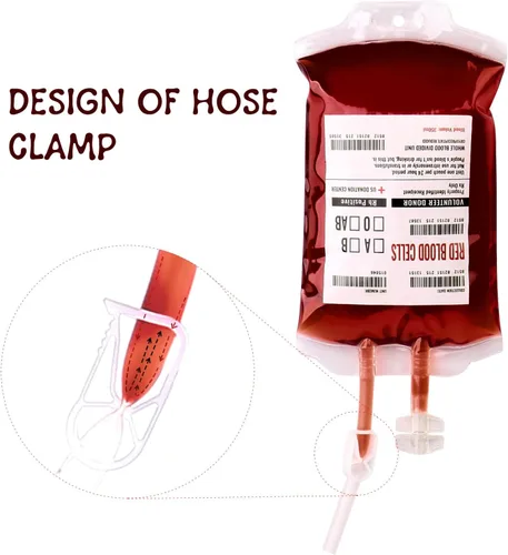 Miniatura 4 de UNIMEIX Paquete de 10 bolsas de sangre de Halloween para bebidas, bolsas de bebida de sangre falsa, bolsas reutilizables para bebidas intravenosas