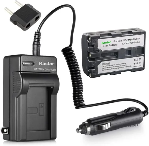 Kastar Batería NP-FM50 (paquete de 1) y cargador para Sony NPFM50 NP-FM55H CCD-TR Series CCD-TRV Series DCR-DVD Series DCR-HC Series DCR-PC Series