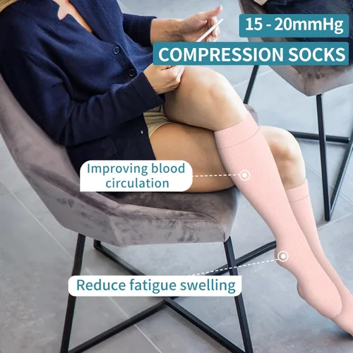 Miniatura 73 de Calcetines de compresión para mujeres y hombres (3 pares) – El mejor apoyo para enfermeras, correr, senderismo, recuperación y calcetines de vuelo