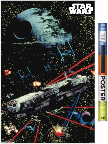 Miniatura 16 de Trends International Star Wars: Saga - Póster de pared de batalla espacial, 14.725 x 22.375 pulgadas, versión enmarcada de madera de granero